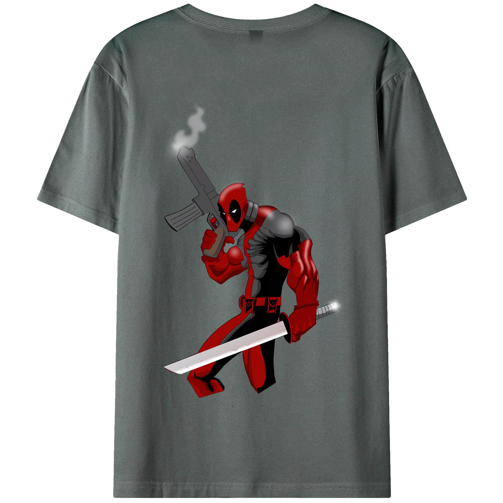 （画像用） Deadpool デッドプール 綿100％半袖Tシャツ（背面プリント）